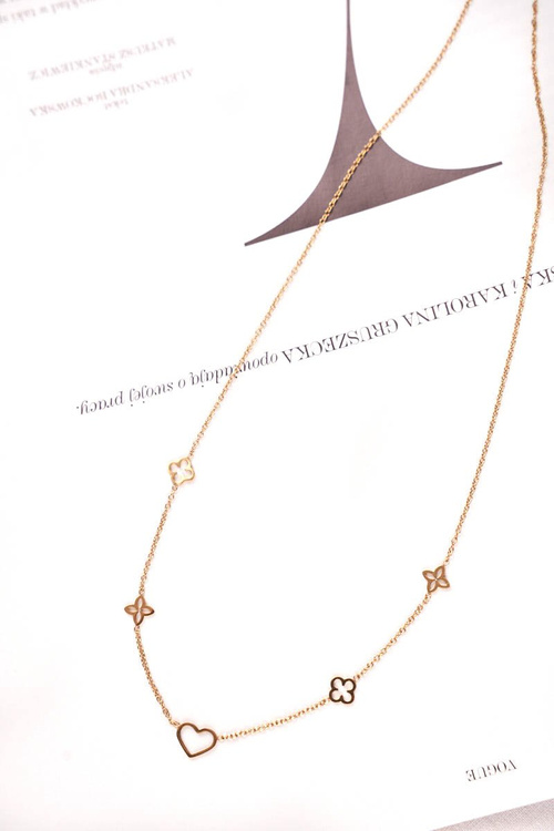 Dámský Zlatý Náhrdelník Čtyř Lístek Srdce Sweetie