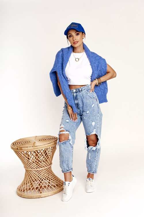 Dámské Kožené Tenisky BIG STAR BB274211 Bile Modre