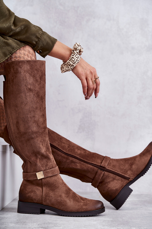 Dámske semišové ploché topánky hnedá Henrike