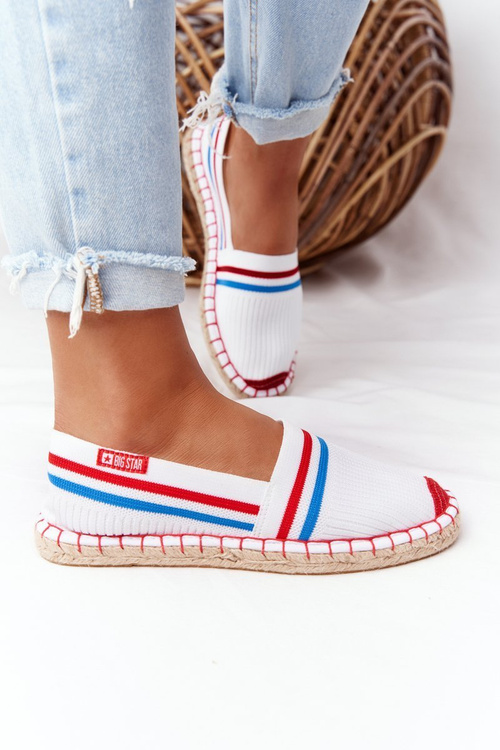 Espadrilles na pletenej podrážke veľkej hviezdy HH274486 biela