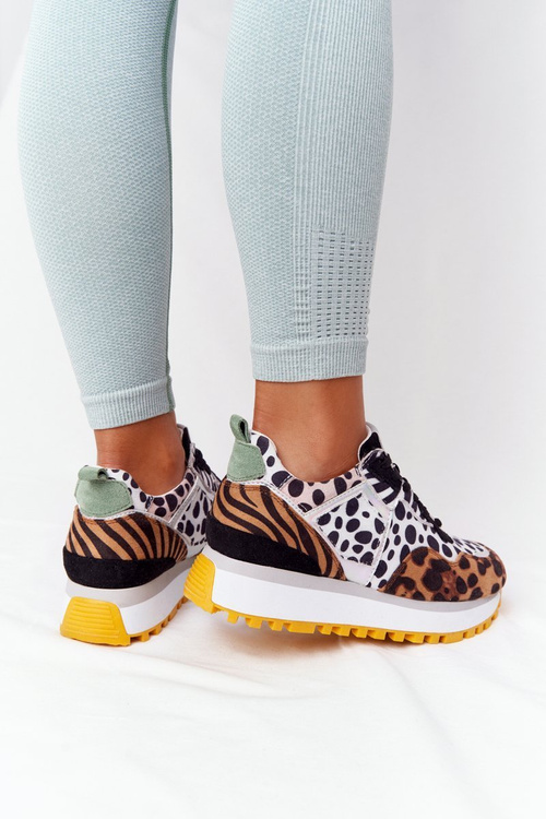 Semišové Sportovní Obuv Na Platformě GOE HH2N4003 Hnědé