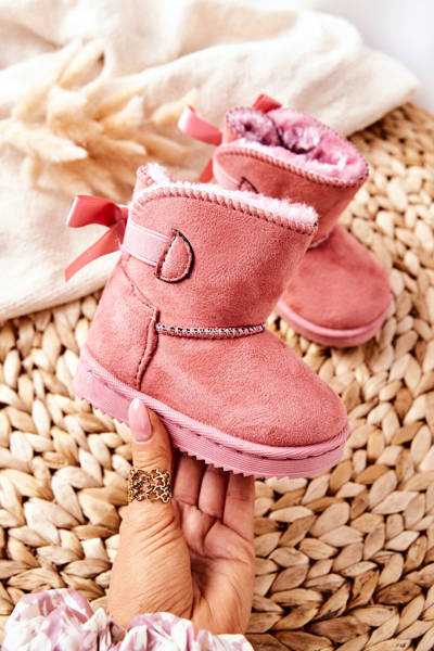 Detské izolované topánky Snehové topánky ružové funky