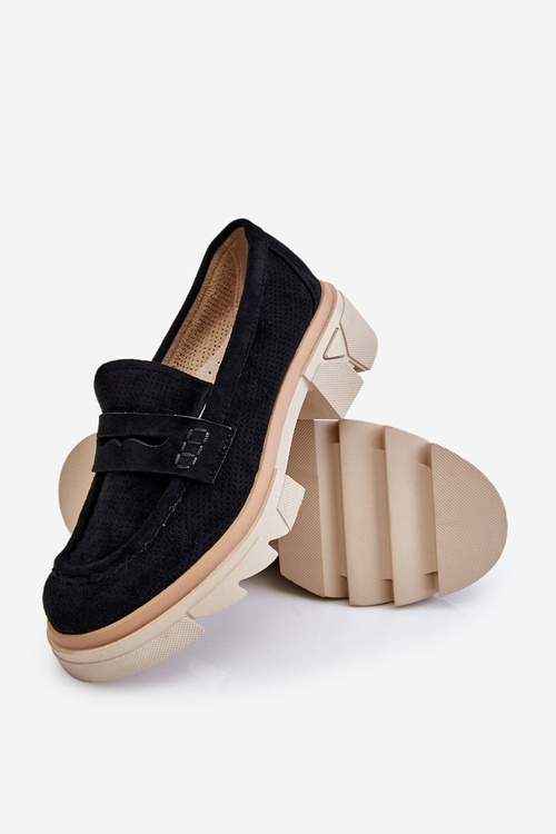 Dámské mokasíny s plochým podpatkem Černá Fletcher