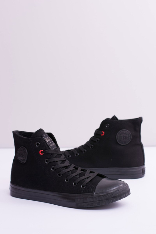 Big Star Vysoké pánské černé tenisky T174111