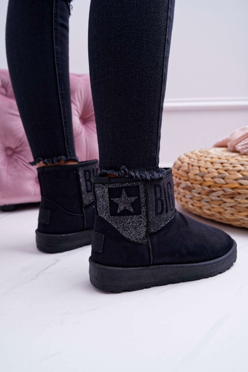 Dámske snehové topánky izolované čierna hviezda EE274260