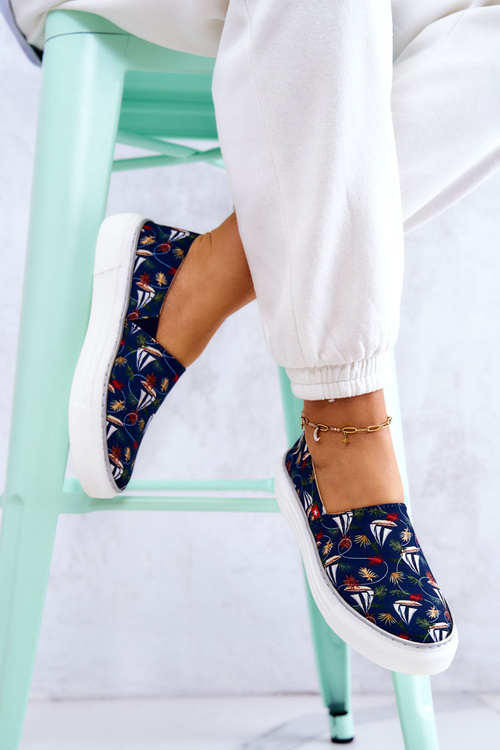 Dámska sklz na pamäťovú penu veľká hviezda JJ276016 Navy Blue tenisky