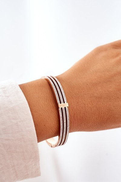 Náramek S Kubickým Zirkonem Růžové Zlato