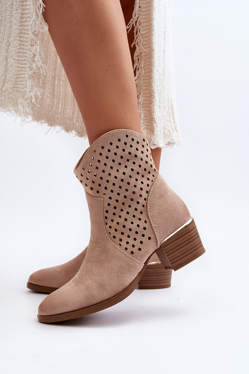 Průhledné botky na nízkém podpatku béžové Cilvana