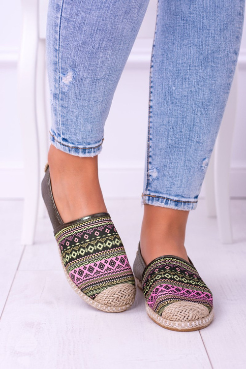Lu Boo Green Dámska letná Espadrilles Aztek Monett