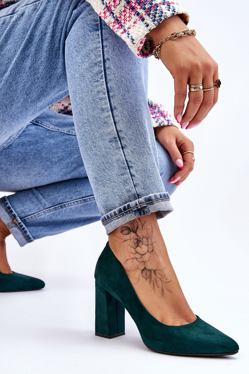 Semišové Lodičky Na Podpatku Sergio Leone PB216 Zelená