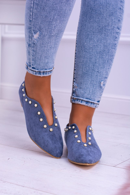 Lu Boo modré ploché boty s Výřezy Merseo