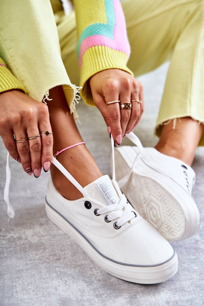 Dámské látkové tenisky Big Star KK274017 Bílé