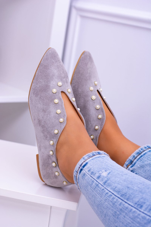 Lu Boo šedé Ploché boty s Výřezy Merseo