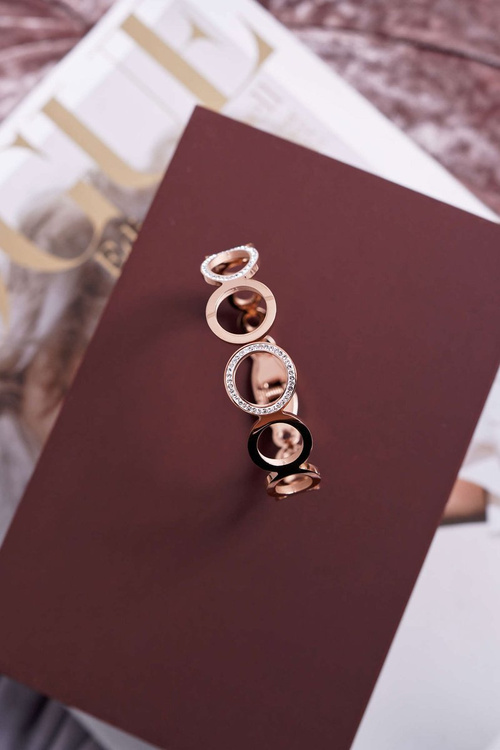 Dámsky oceľový náramok s zirkónmi Pink Gold Faith