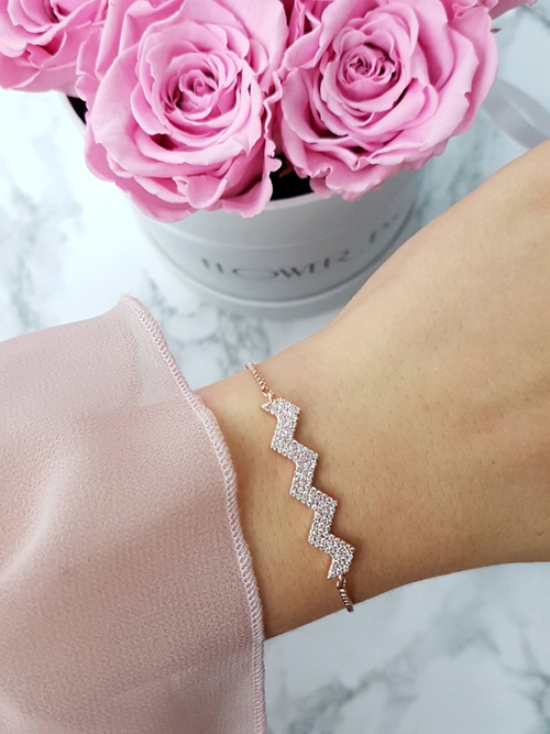 Dámský Náramek na řetěz Trendy vzorek růžové zlato Gela