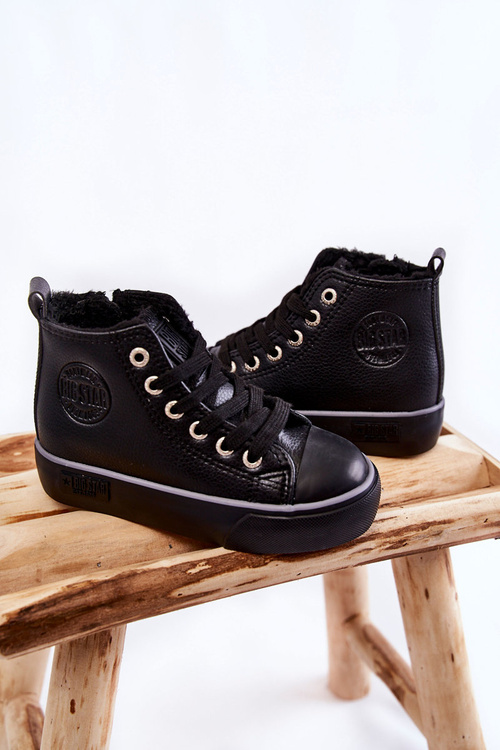 Dětské vysoké tenisky se zipem Big Star KK374228 Černe