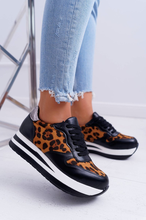 Dámská Sportovní Obuv Leopard Vysoká Podrážka OHH!