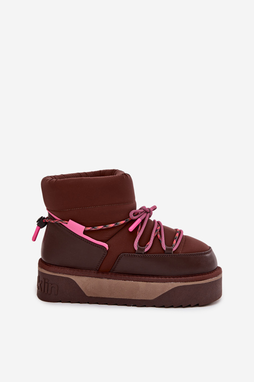 Snehové čižmy na platforme D.Franklin DFSH371015 Čokoládové