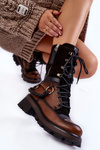 Kožené vysoké topánky Maciejka Workers 05586-29 Brown-Black