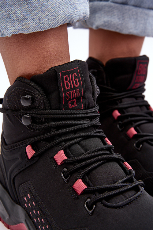 Trekkingové topánky pamäťový penový systém čierna veľká hviezda MM274562