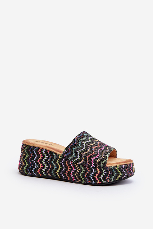 Dámske sandále na platforme čierne Vanarila