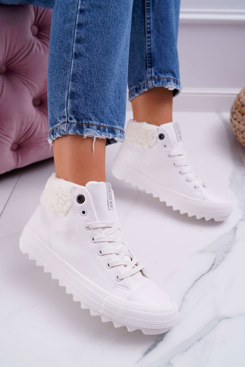 Dámské Tenisky Big Star Vysoké zateplené Bílé EE274146