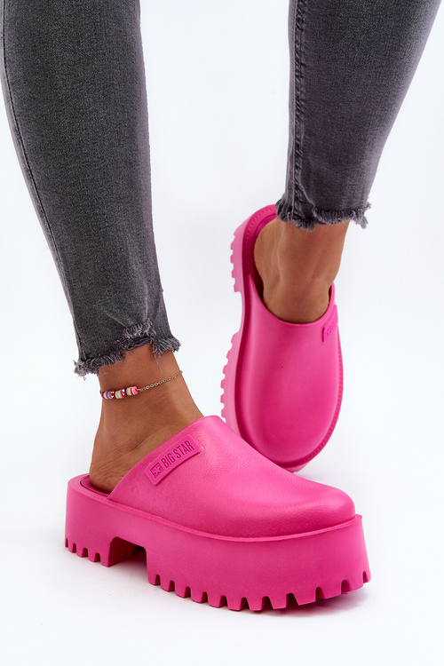 Dámske šľapky s masívnou podrážkou Big Star NN274019 Fuksia