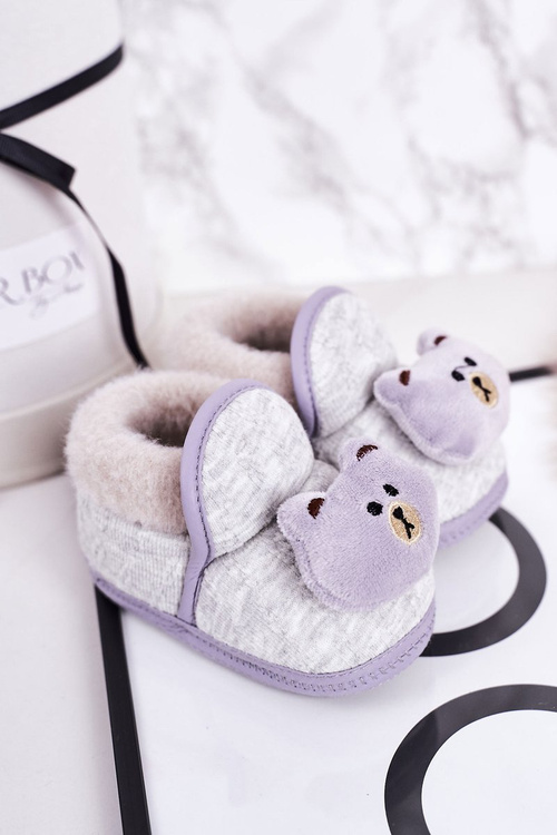 Dětské Pantofle Na Gumičku S Plyšovým Medvídkem šedé Pooh