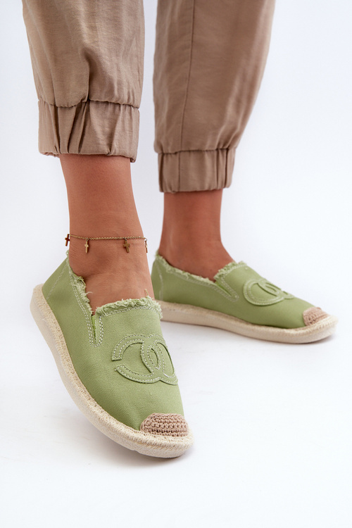 Klasické Dámske Espadrilky Zelené Flaure