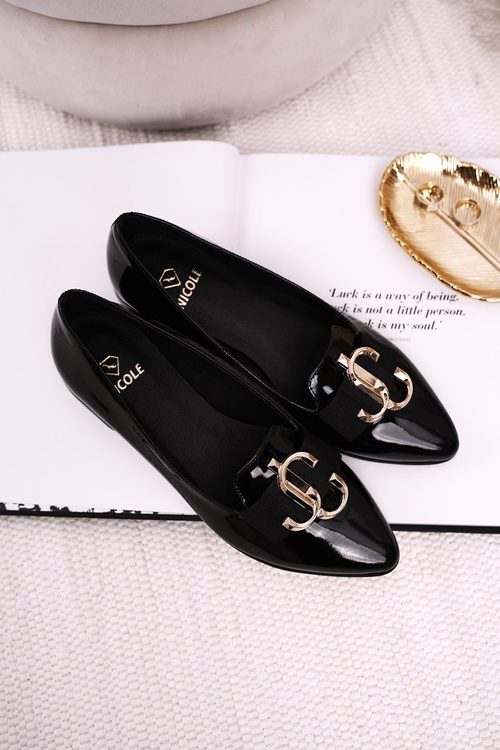 Dámské Kozene Semišové Mokasíny Baleríny Lakovane Cerne Mary-Jane