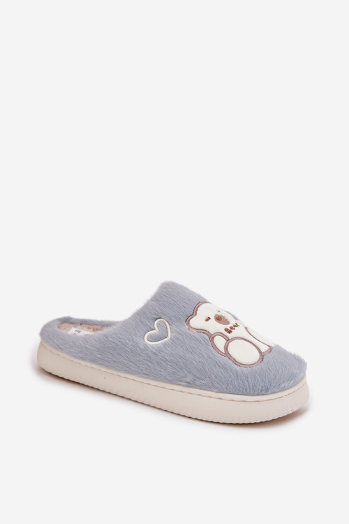 Fotrnné pantofle s medvídkem modré Noralie