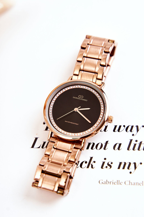 Dámske oceľové hodinky Giorgio & Dario s ružovým zlatom zirkónov