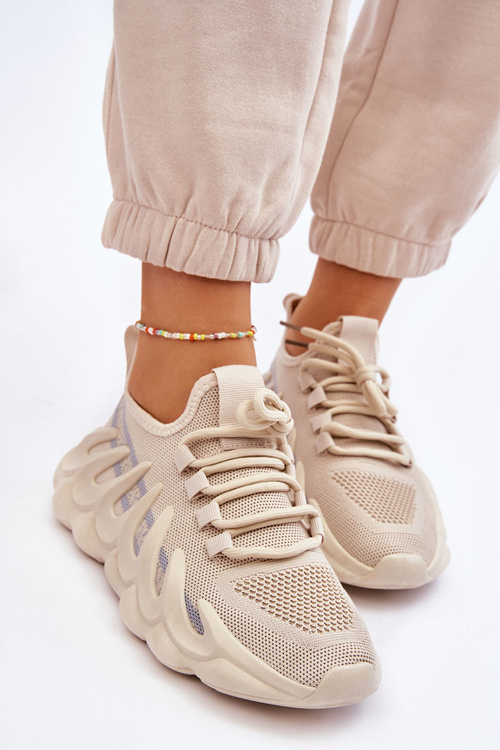 Dámske módne ponožkové tenisky Beige daxo