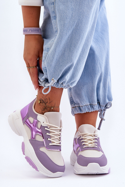 Dámské šněrovací tenisky fialové barvy Cortes