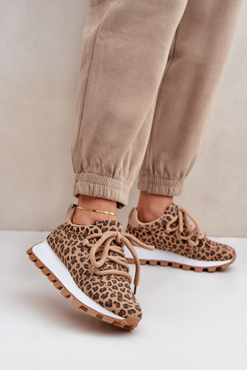 Športové Topánky Sneakers Na Platforme Leopard Hnedé Riadella