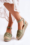 Dámské espadrilky sandály na platformě zelená Susane