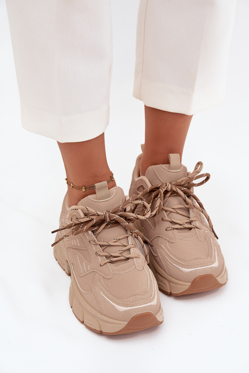 Dámské sportovní tenisky s dvojitým šněrováním béžové Annelie
