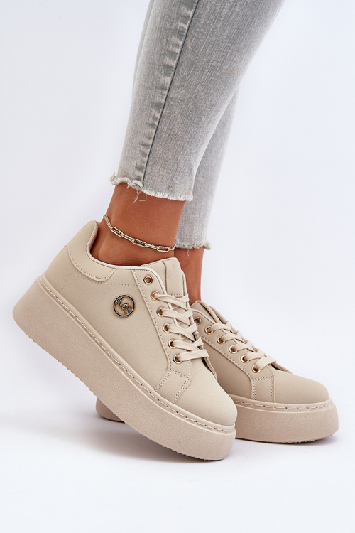Dámske tenisky na platforme béžové Eshen