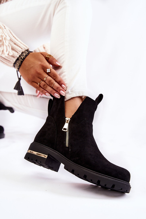 Semišové topánky s výrezmi čierna Clarissa