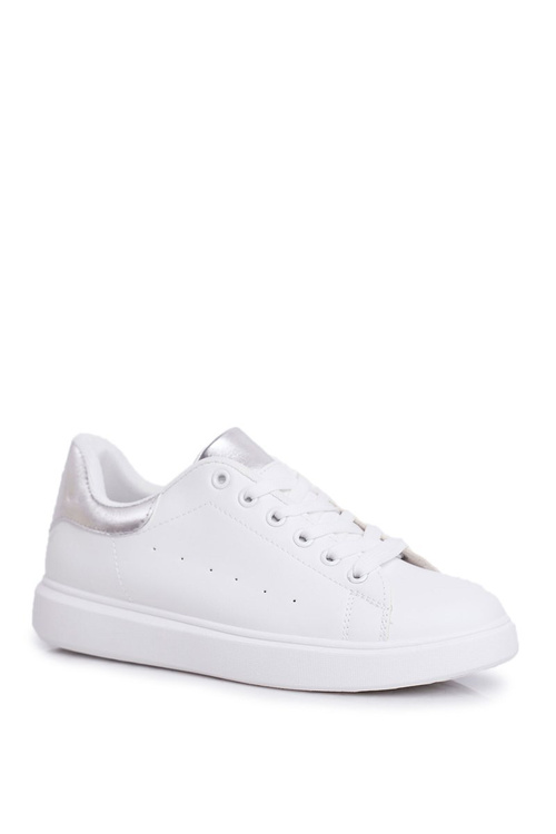 Dámská Sportovní Obuv Bílé se Stříbrnou Patou Milly