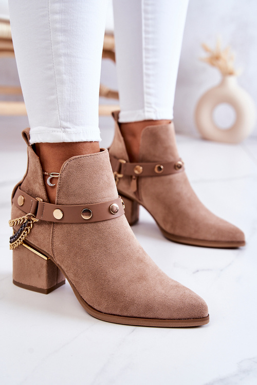 Dámske semišové topánky s reťazami tmavými Tracy Tracy