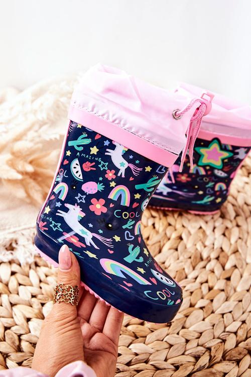 Detské gumové galoshes Navy Blue Alemans