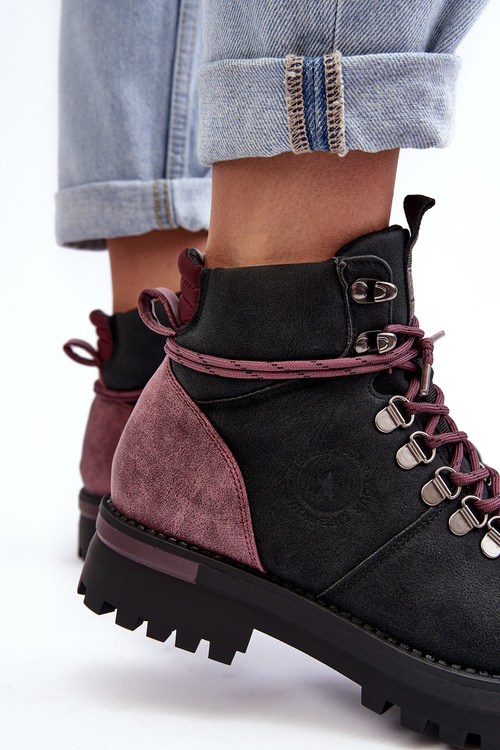 Black Big Star MM274318 Laced Boots