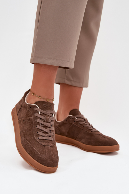 Dámské semišové sneakersy Big Star SS274676 HI-POLY SYSTEM Hnědé