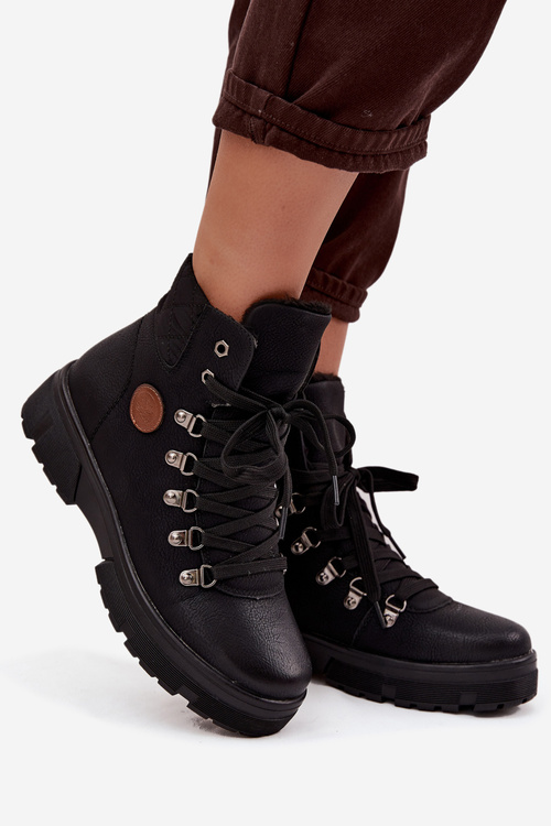 Izolované dámske traperky na platforme čierne Zaraine