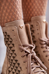 Čipky -up semišové topánky Nicole 2751 béžová
