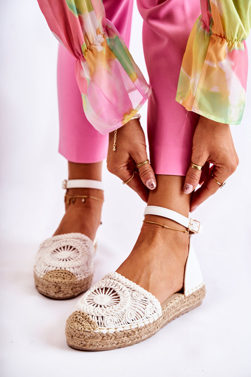 Dámské sandály prolamované espadrilky bílé Murillo