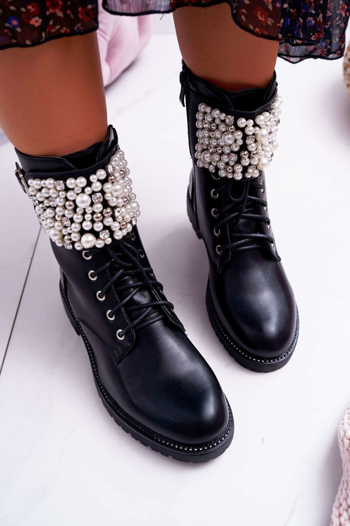 Dámska plochá vojenská päta Čierny bemmer