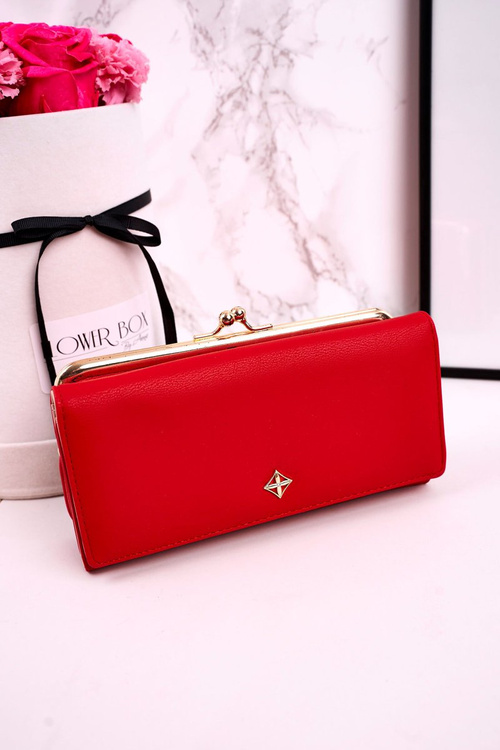 Veľká dámska peňaženka pripevnená bigielom Milano Red