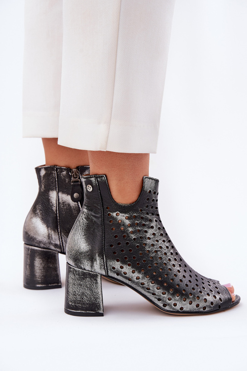 Kožené Krajky Botky Maciejka 05420-01 Černé